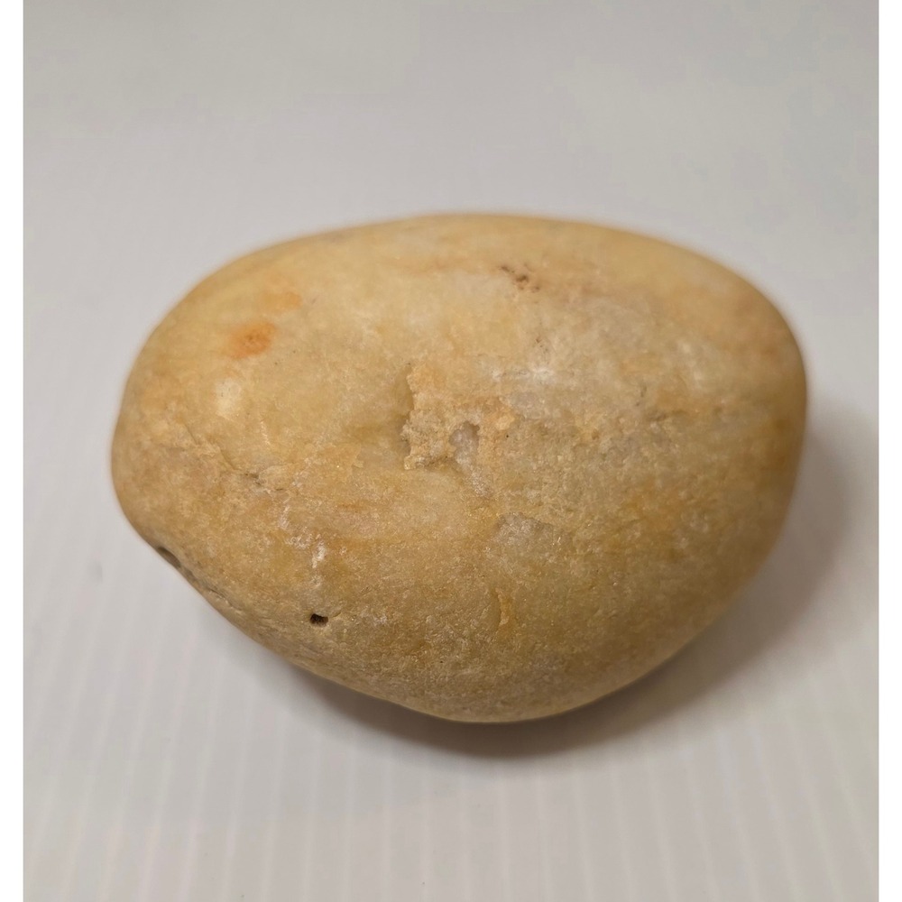 Natural Cream River Stone Smooth Quartz Rock 3.5" Zen Decor‎
